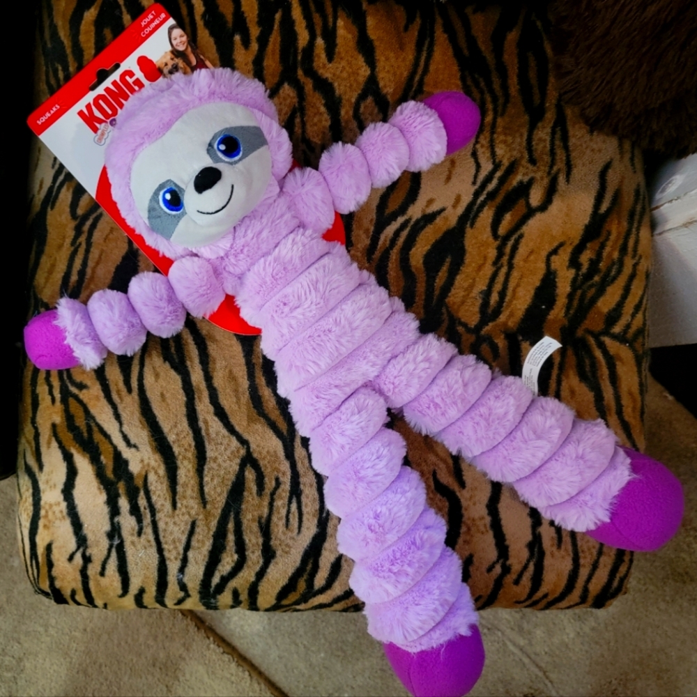 Kong Dog Shaker XL Purple Stretchy Plush Monkey Toy 19' long NEW!